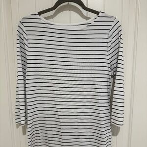 Black striped long-sleeve top.